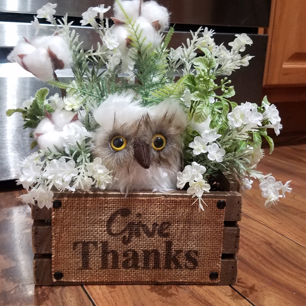 CLEARANCE!!  Give Thanks Owl Floral!  (2 for $60)